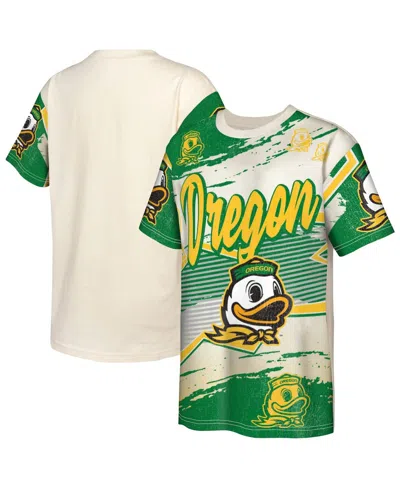 Outerstuff Kids' Big Boys And Girls Cream Oregon Ducks Make Noise T-shirt In White