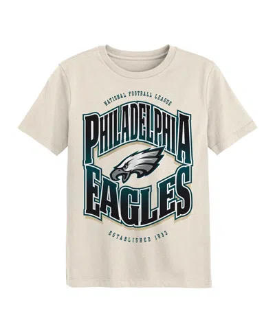Outerstuff Kids' Big Boys And Girls Cream Philadelphia Eagles Huddle T-shirt In White