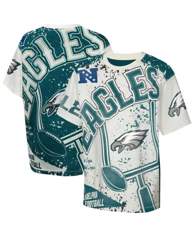 Outerstuff Kids' Big Boys And Girls Cream Philadelphia Eagles Top Player T-shirt In Multi