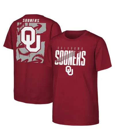 Outerstuff Kids' Big Boys' And Girls' Crimson Oklahoma Sooners Cut Through T-shirt