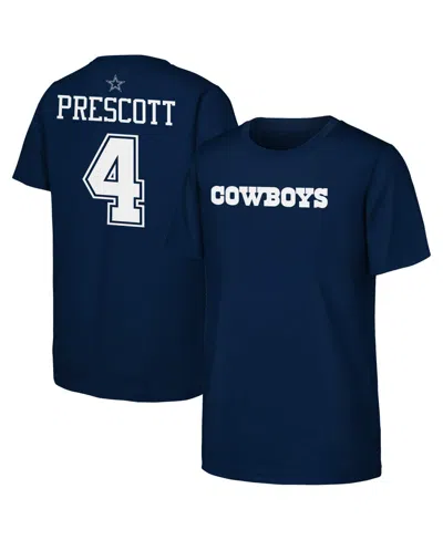 Outerstuff Kids' Big Boys' And Girls' Dak Prescott Navy Dallas Cowboys Name & Number T-shirt
