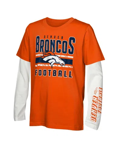 Outerstuff Big Boys And Girls Denver Broncos In The Mix T-shirt Combo Set In No Color