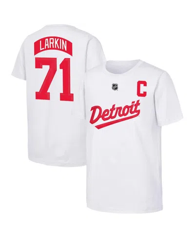 Outerstuff Kids' Big Boys And Girls Dylan Larkin White Detroit Red Wings 2025 Nhl Stadium Series Replica Player Name 