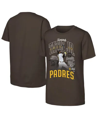 Outerstuff Kids' Big Boys And Girls Fernando Tatis Jr. Brown San Diego Padres Triple Player Graphic T-shirt