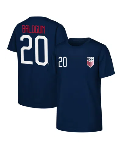 Outerstuff Kids' Big Boys And Girls Folarin Balogun Navy Usmnt Name Number T-shirt