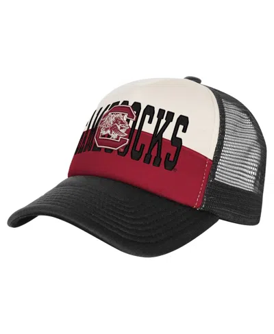 Outerstuff Kids' Big Boys And Girls Garnet/cream South Carolina Gamecocks Modern Fan Trucker Adjustable Hat In Black