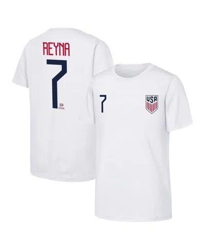 Outerstuff Kids' Big Boys And Girls Giovanni Reyna White Usmnt Name Number T-shirt