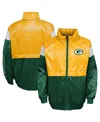 Outerstuff Big Boys And Girls Gold, Green Green Bay Packers Goal Line Stance Full-zip Hoodie Windbreaker In Gold,green