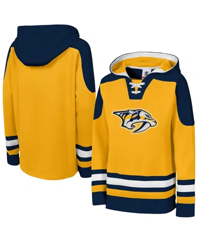 Outerstuff Kids' Big Boys And Girls Gold Nashville Predators Must Have Home V-neck Pullover Hoodie