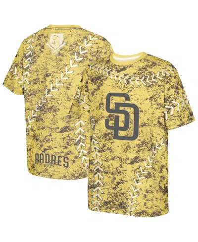 Outerstuff Kids' Big Boys And Girls Gold San Diego Padres Slide Score Bold T-shirt