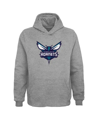 Outerstuff Kids' Big Boys' And Girls' Gray Charlotte Hornets Primary Logo Pullover Hoodie