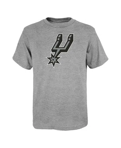 Outerstuff Kids' Big Boys And Girls Gray San Antonio Spurs Primary Logo T-shirt
