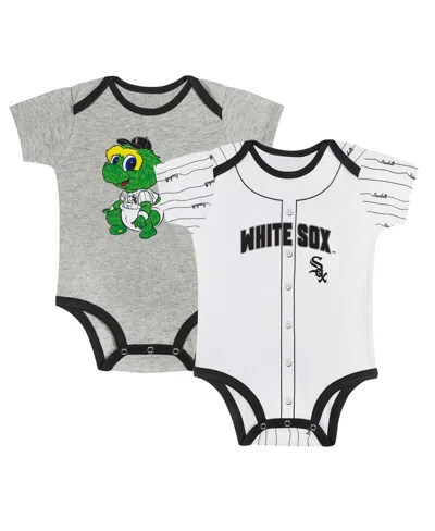 Outerstuff Babies' Big Boys And Girls Gray/white Chicago White Sox 2-pack Play Ball Bodysuit Set In Multi