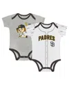 Outerstuff Big Boys And Girls Gray/white San Diego Padres 2-pack Play Ball Bodysuit Set In Multi