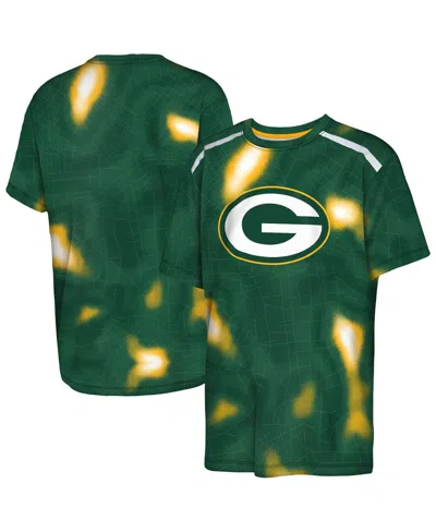 Outerstuff Kids' Big Boys And Girls Green Bay Packers End Zone Dri-tek T-shirt