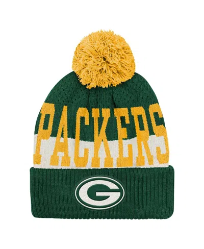 Outerstuff Babies' Big Boys And Girls Green Bay Packers Modern Fan Cuffed Knit With Pom Hat In Multi