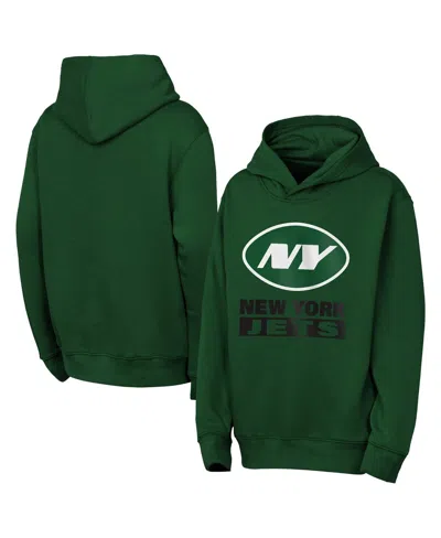 Outerstuff Kids' Big Boys And Girls Green New York Jets Back To Basics Hoodie