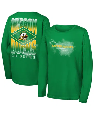Outerstuff Kids' Big Boys' And Girls' Green Oregon Ducks Full Steam Long-sleeves T-shirt