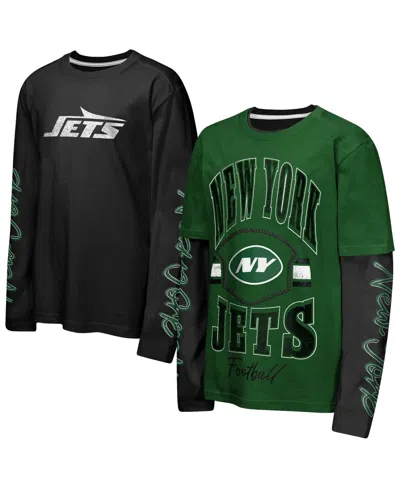 Outerstuff Kids' Big Boys' And Girls' Green/black New York Jets Motion Combo Set In Green,black