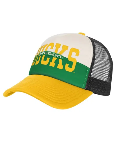 Outerstuff Kids' Big Boys And Girls Green/cream Oregon Ducks Modern Fan Trucker Adjustable Hat In Yellow