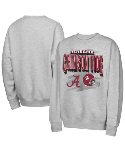 Outerstuff Kids' Big Boys' And Girls' Heather Gray Alabama Crimson Tide Wild Card Fleece Sweatshirt In Gold