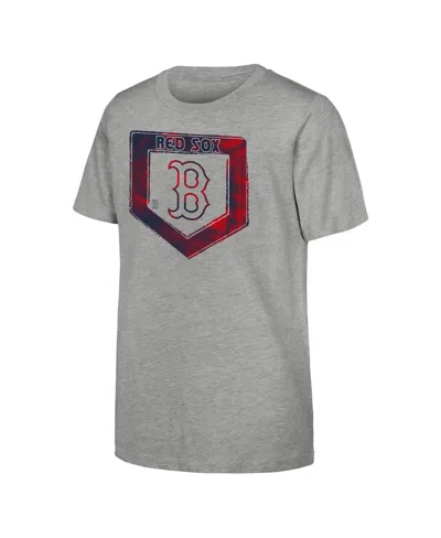 Outerstuff Kids' Big Boys And Girls Heather Gray Boston Red Sox Stolen Base T-shirt