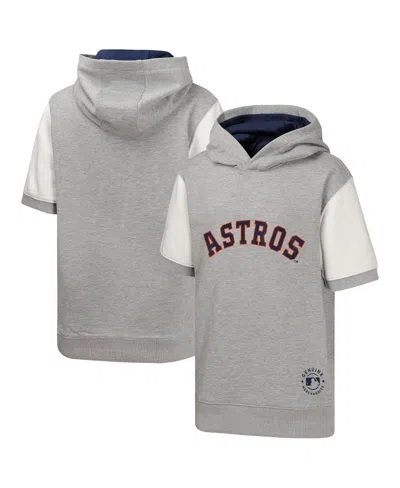 Outerstuff Kids' Big Boys And Girls Heather Gray Houston Astros Line Up Short Sleeve Pullover Hoodie