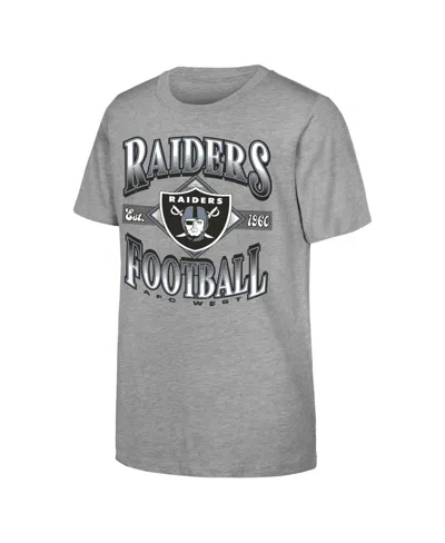 Outerstuff Kids' Big Boys' And Girls' Heather Gray Las Vegas Raiders Nfl Of Days Past T-shirt