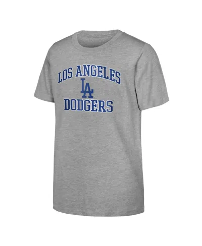 Outerstuff Kids' Big Boys And Girls Heather Gray Los Angeles Dodgers Heart Soul T-shirt In Multi