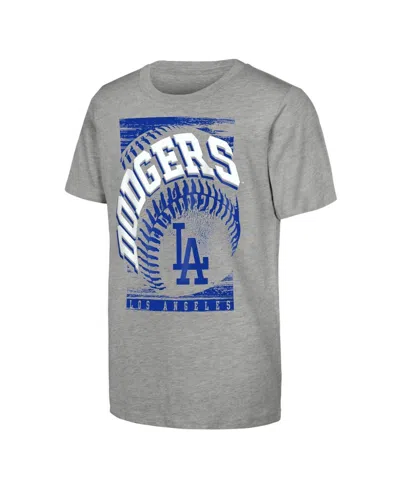 Outerstuff Kids' Big Boys And Girls Heather Gray Los Angeles Dodgers Speed Pitch T-shirt