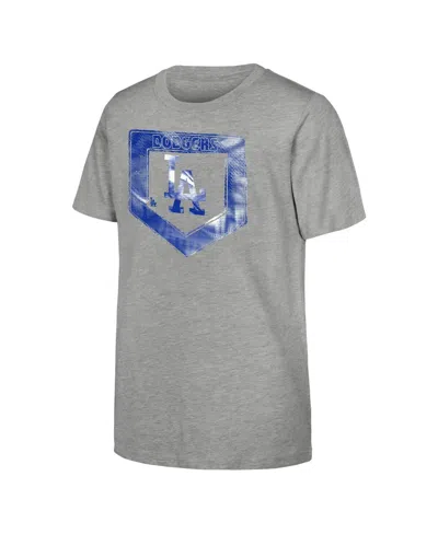 Outerstuff Kids' Big Boys And Girls Heather Gray Los Angeles Dodgers Stolen Base T-shirt