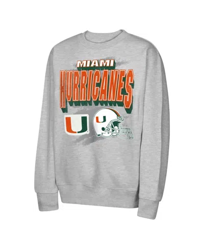 Outerstuff Kids' Big Boys' And Girls' Heather Gray Miami Hurricanes Wild Card Fleece Sweatshirt