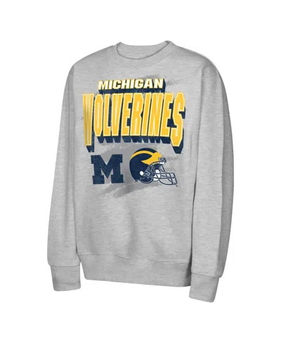 Outerstuff Kids' Big Boys' And Girls' Heather Gray Michigan Wolverines Wild Card Fleece Sweatshirt