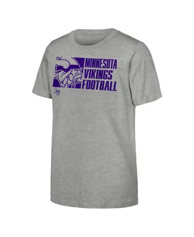 Outerstuff Kids' Big Boys And Girls Heather Gray Minnesota Vikings Post Game T-shirt
