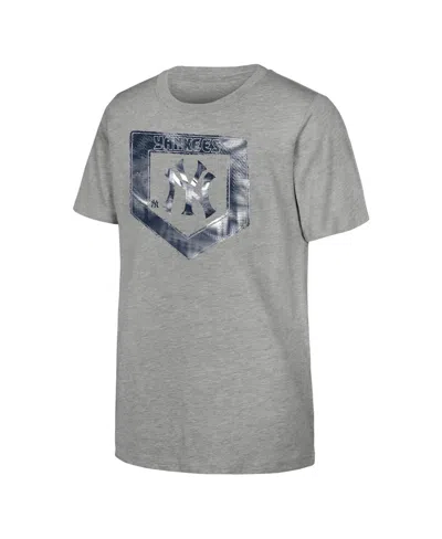 Outerstuff Kids' Big Boys And Girls Heather Gray New York Yankees Stolen Base T-shirt