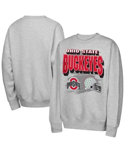 Outerstuff Kids' Big Boys And Girls Heather Gray Ohio State Buckeyes Wild Card Fleece Sweatshirt