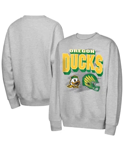 Outerstuff Kids' Big Boys' And Girls' Heather Gray Oregon Ducks Wild Card Fleece Sweatshirt