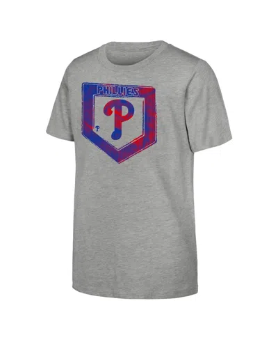 Outerstuff Kids' Big Boys And Girls Heather Gray Philadelphia Phillies Stolen Base T-shirt