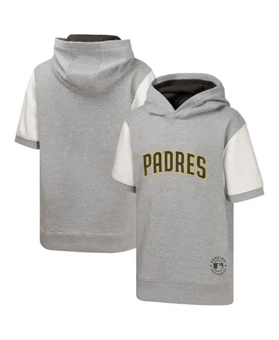 Outerstuff Kids' Big Boys And Girls Heather Gray San Diego Padres Line Up Short Sleeve Pullover Hoodie