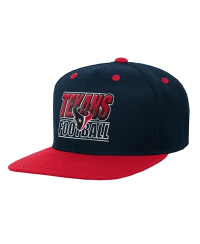 Outerstuff Kids' Big Boys And Girls Houston Texans Snapback Low-crown Flat-bill Cap In Navy