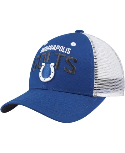 Outerstuff Kids' Big Boys And Girls Indianapolis Colts Core Lockup Trucker Mesh Adjustable Hat In Blue