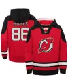 Outerstuff Big Boys And Girls Jack Hughes Red New Jersey Devils Must-have V-neck Name Number Pullover Hoodie In Red