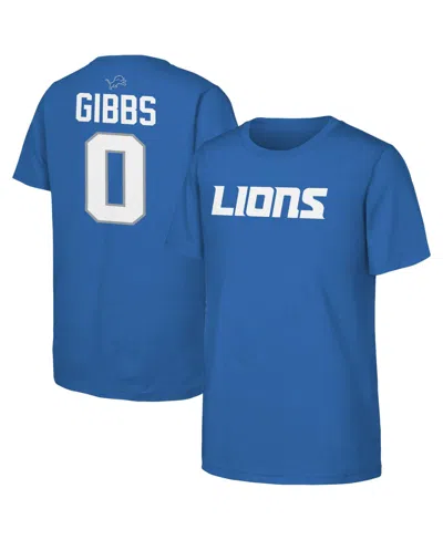 Outerstuff Kids' Big Boys' And Girls' Jahmyr Gibbs Blue Detroit Lions Name Number T-shirt