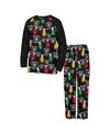 Outerstuff Big Boys And Girls Las Vegas Raiders Two-piece Garland Holiday Long Sleeve Pajama Set In Black