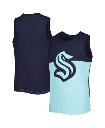 Outerstuff Kids' Big Boys And Girls Light Blue, Dark Sea Blue Seattle Kraken Revitalize Tank Top In Light Blue,dark Sea Blue