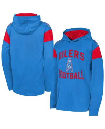 Outerstuff Kids' Big Boys And Girls Light Blue Houston Oilers The Champ Is Here Retro Long Sleeve Hoodie T-shirt