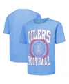 Outerstuff Big Boys And Girls Light Blue Tennessee Titans Oilers Throwback Stitched Up Retro Logo T-shirt In Blue