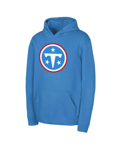 Outerstuff Kids' Big Boys And Girls Light Blue Tennessee Titans Primary Logo Fleece Hoodie