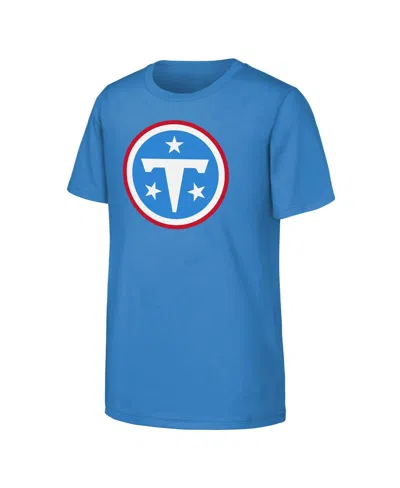 Outerstuff Kids' Big Boys And Girls Light Blue Tennessee Titans Primary Logo T-shirt