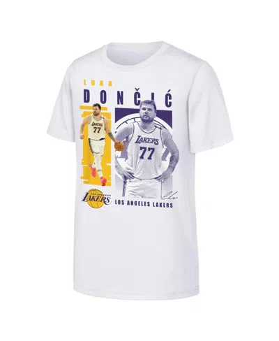 Outerstuff Kids' Big Boys' And Girls' Luka Doncic White Los Angeles Lakers Highlights T-shirt